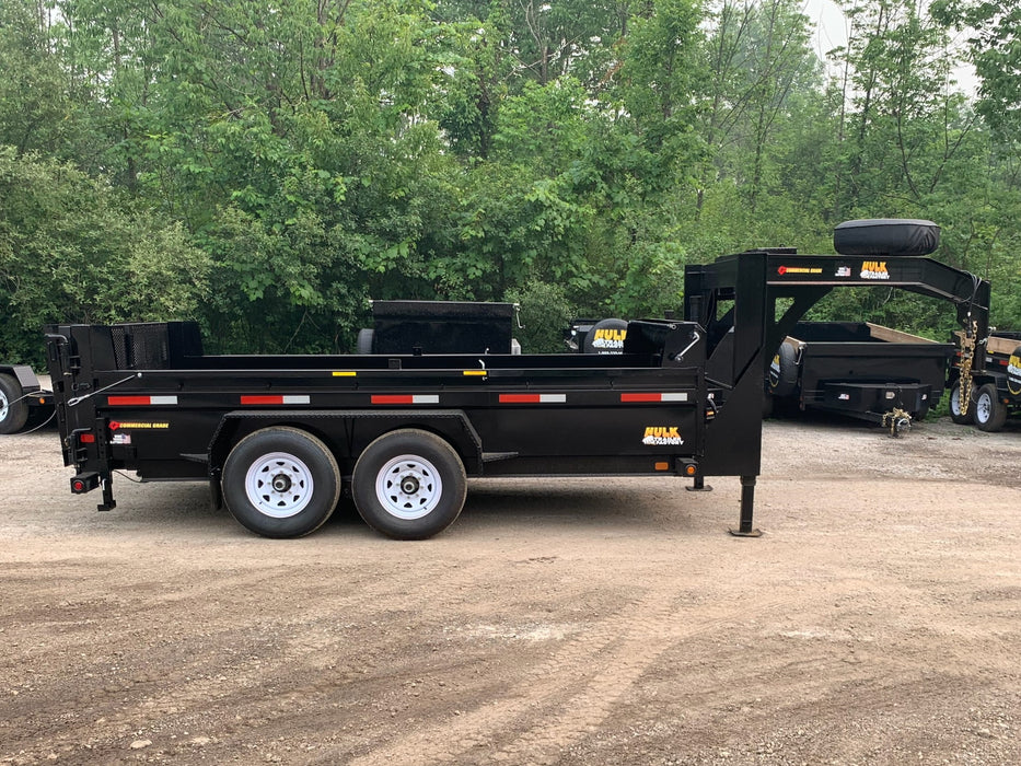 14,000# GVWR Ultra Low Pro 14' Gooseneck Dump Trailer w/ Contractor Package