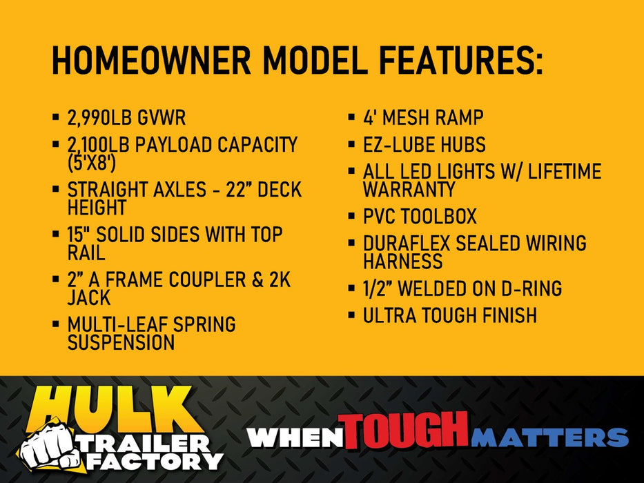 2,990# GVWR Utility Trailer