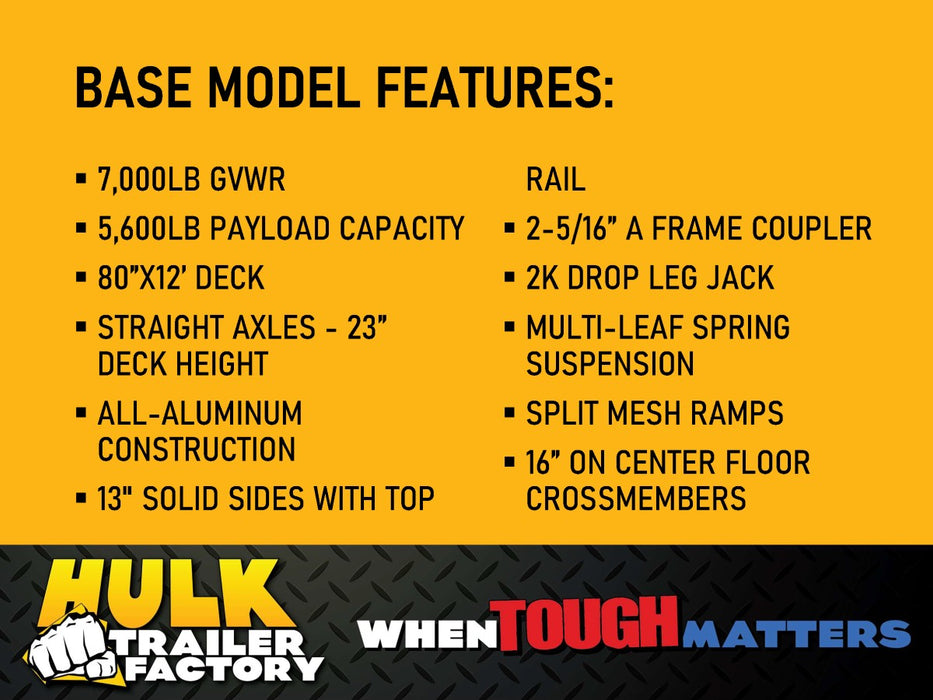 7,000# GVWR Aluminum Landscape Trailer