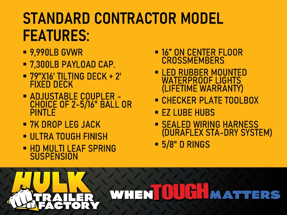 9,990# GVWR Tilt and Load Equipment Float Trailer